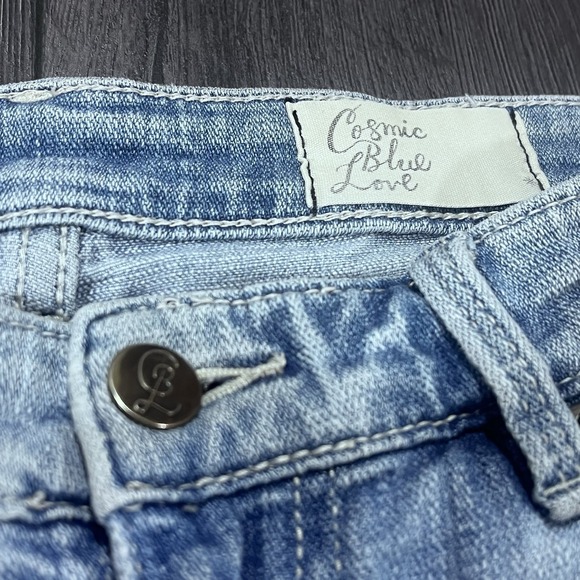 Cosmic Blue Love‎ Jeans Womens Size 32 Blue Light Wash Denim 30x28 Blue Stretch - Picture 7 of 8